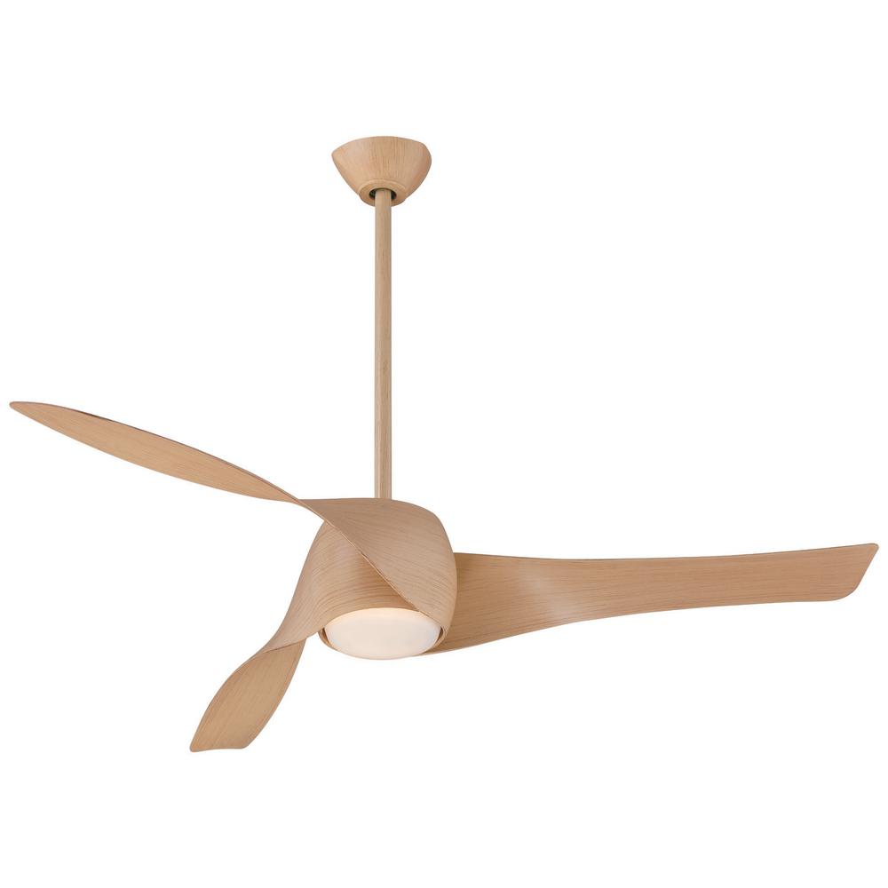 Minka Aire Artemis 58 In Integrated Led Indoor Maple Ceiling Fan With Light With Wall Control