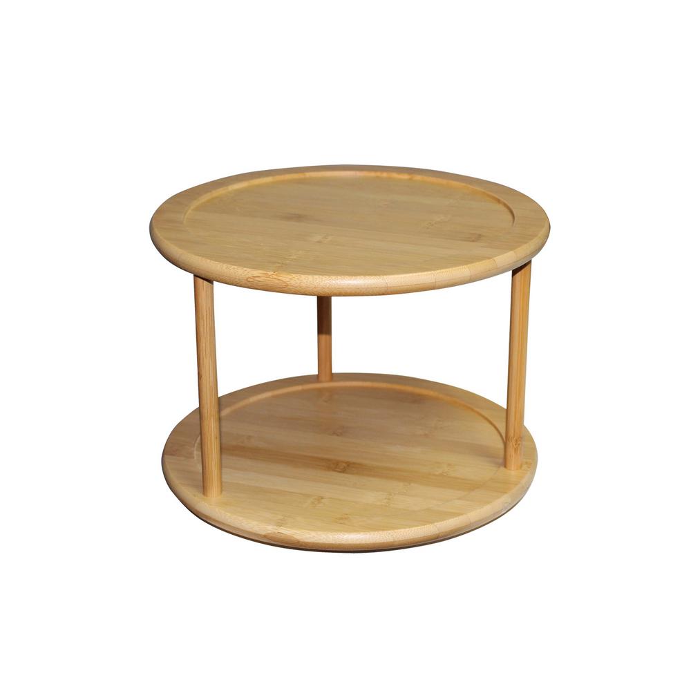 Home Basics Bamboo 2 Tier Lazy Susan Bh01852 The Home Depot