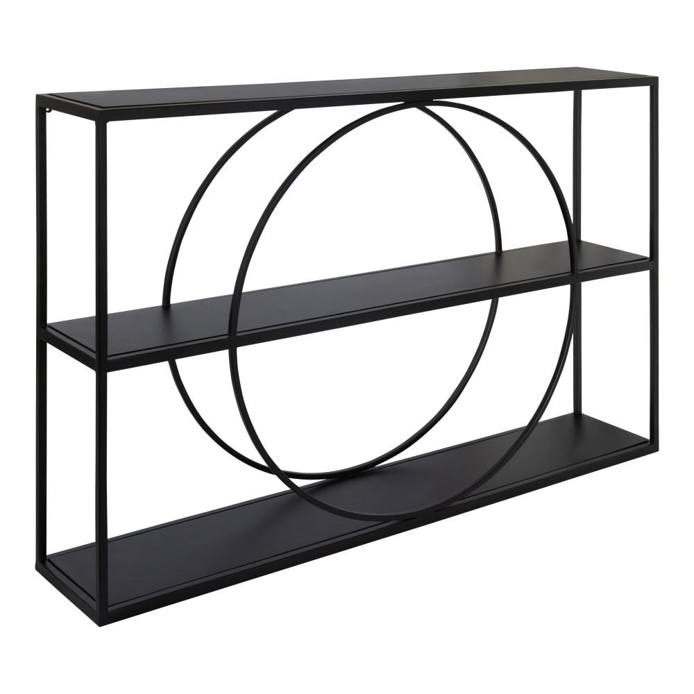 Kate And Laurel Pirzada 36 In X 24 In X 6 In Black Decorative Wall Shelf 216514 The Home Depot