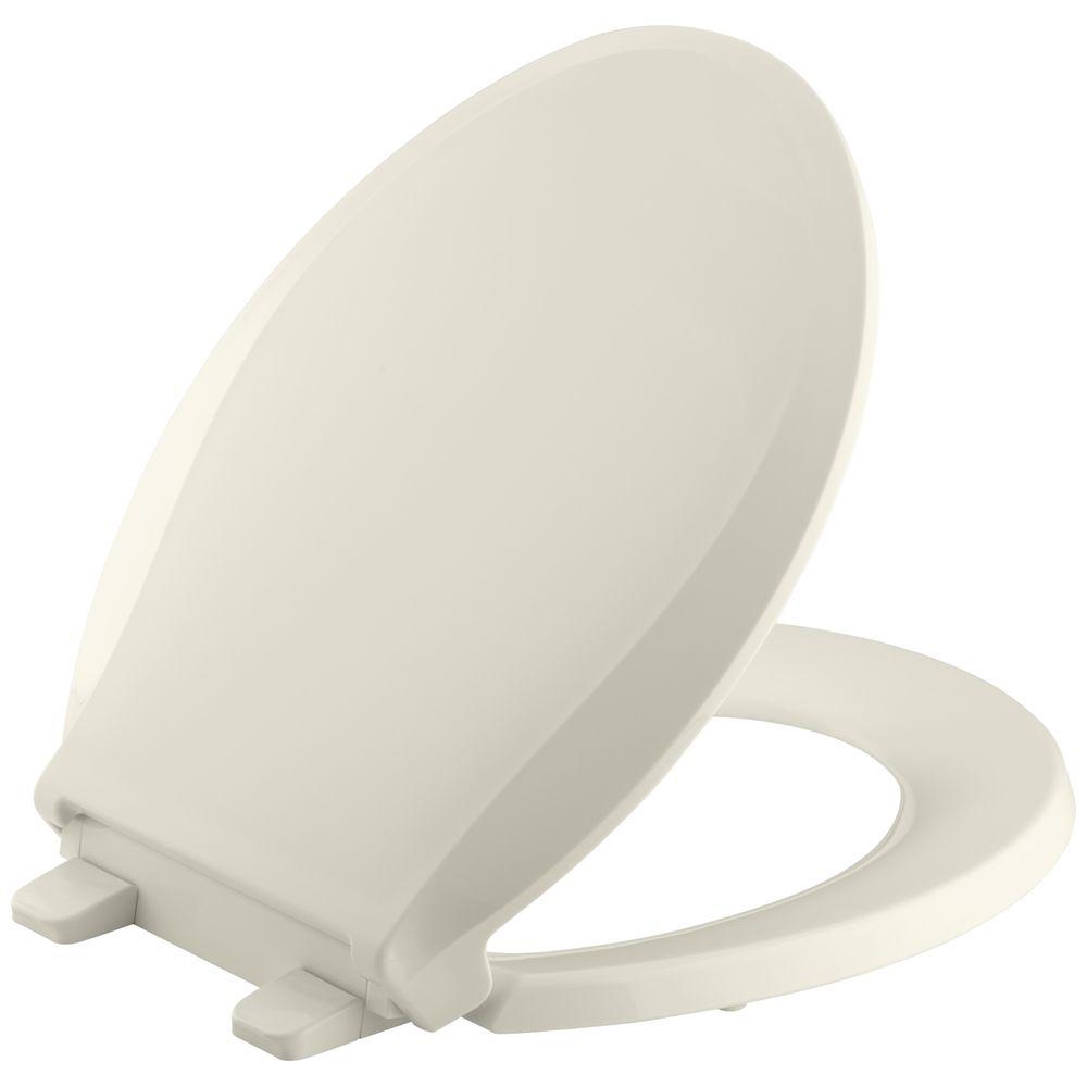 Kohler Cachet Quiet-Close Round Front Closed-Front Toilet Seat with Grip-Tight... by KOHLER