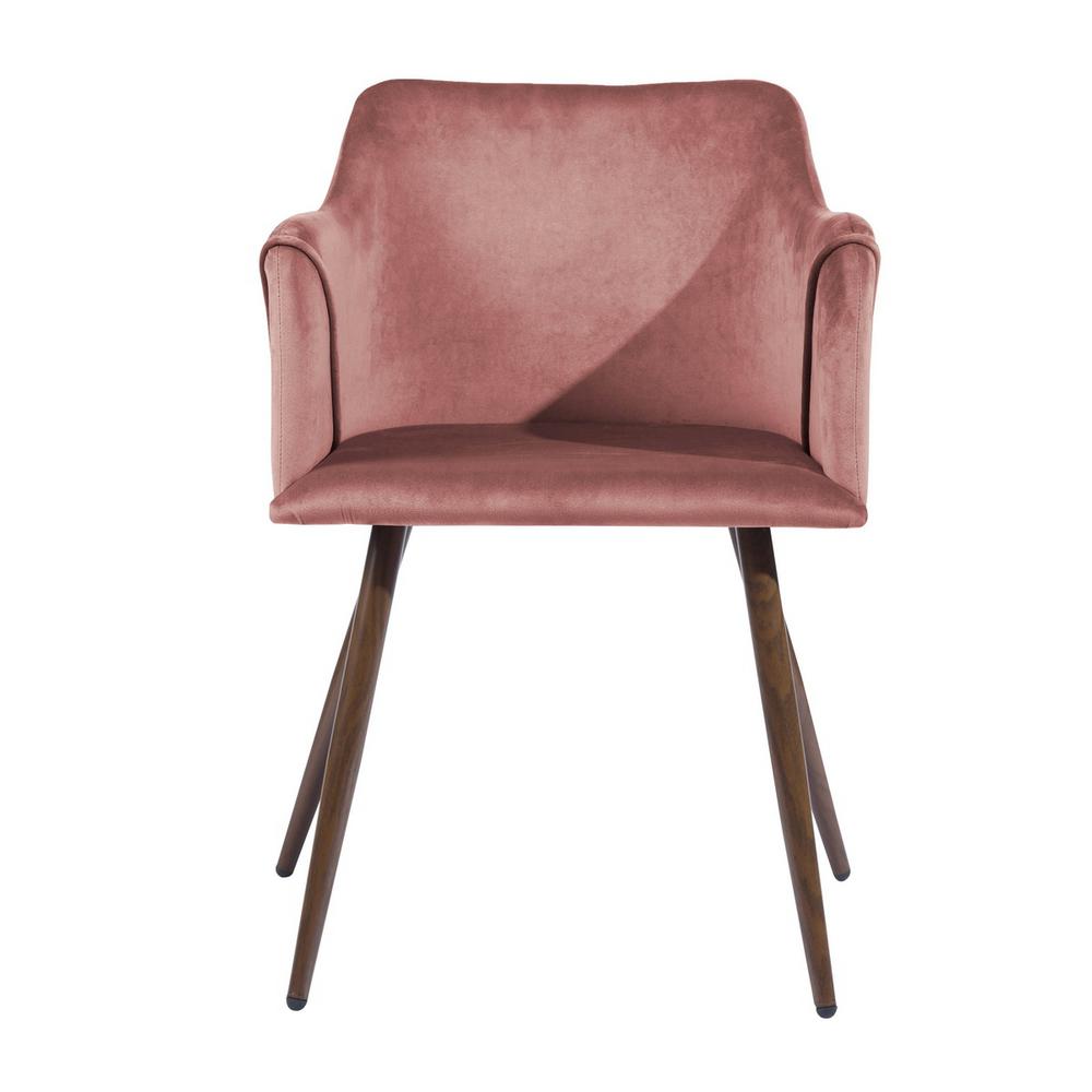 Furniture R Set of 2 Modern Dining Chairs Side Chair Mid-Back Velvet Upholstery Table Chair for Living Room Dining Room Rose