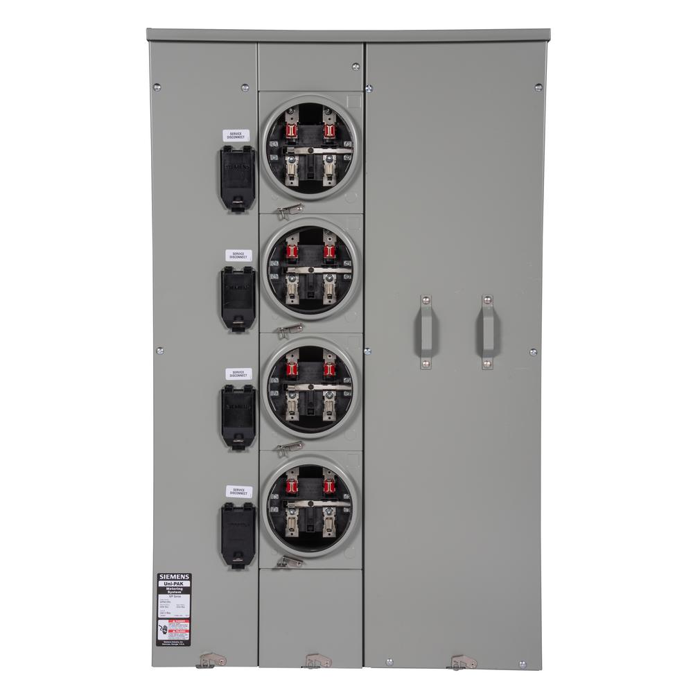 Siemens UniPAK 4Gang 400 Amp Ringless Style MultiFamily Metering