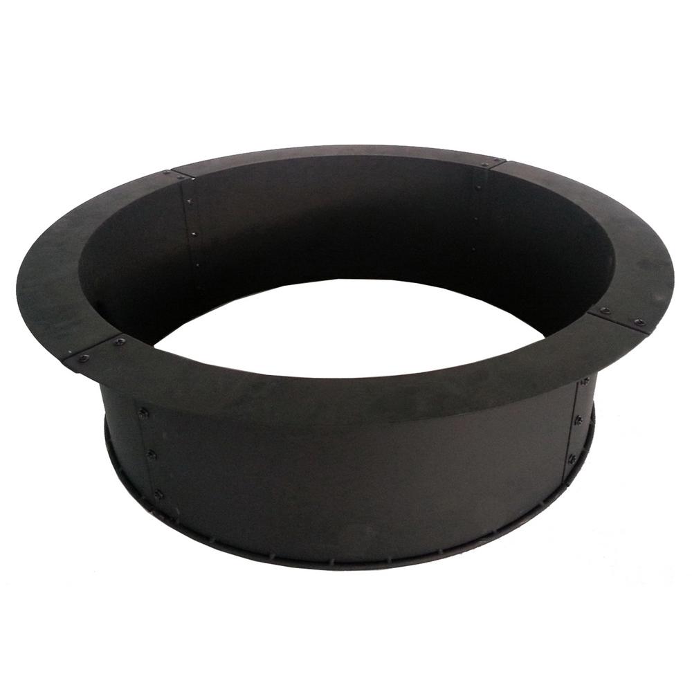 Solid Steel Fire Ring BLACK Fire Pit Outdoor Home Garden ...