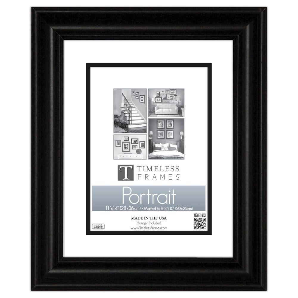 Timeless Frames Lauren 1 Opening 11 In X 14 In Black Matted Picture Frame 51005 The Home Depot