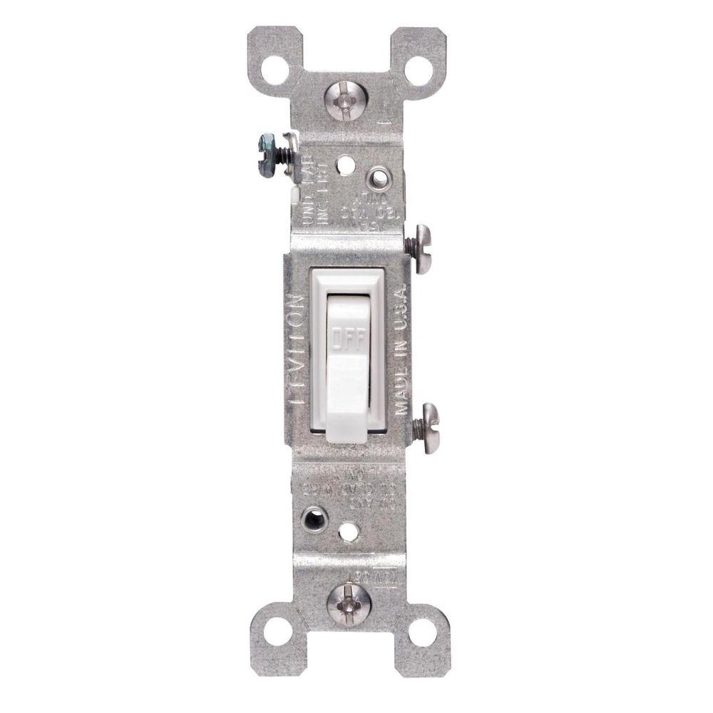 Leviton 15 Amp Single-Pole Switch, White (10-Pack) by Leviton