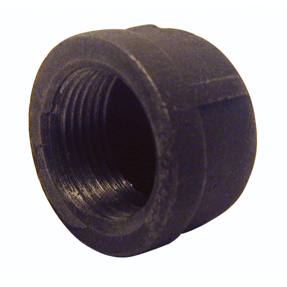 1/2 in. Black Malleable Iron Cap