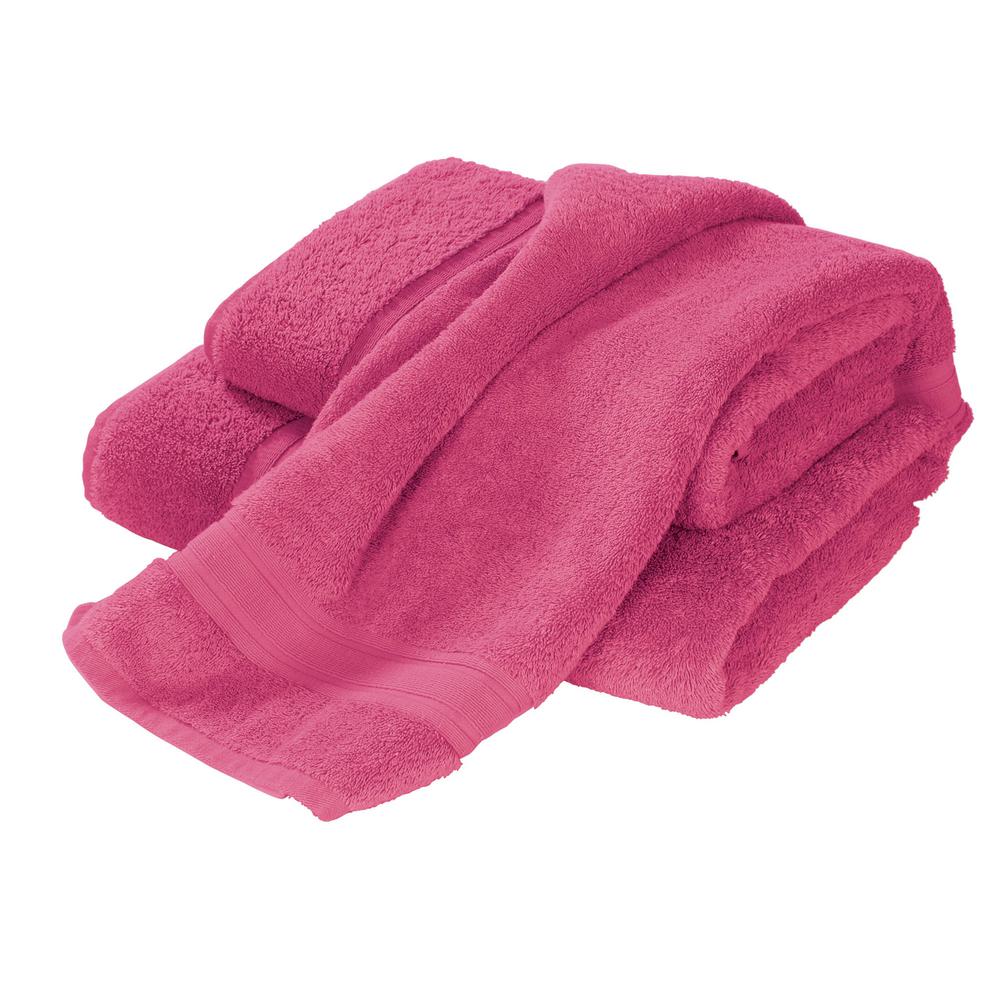 raspberry colored towels