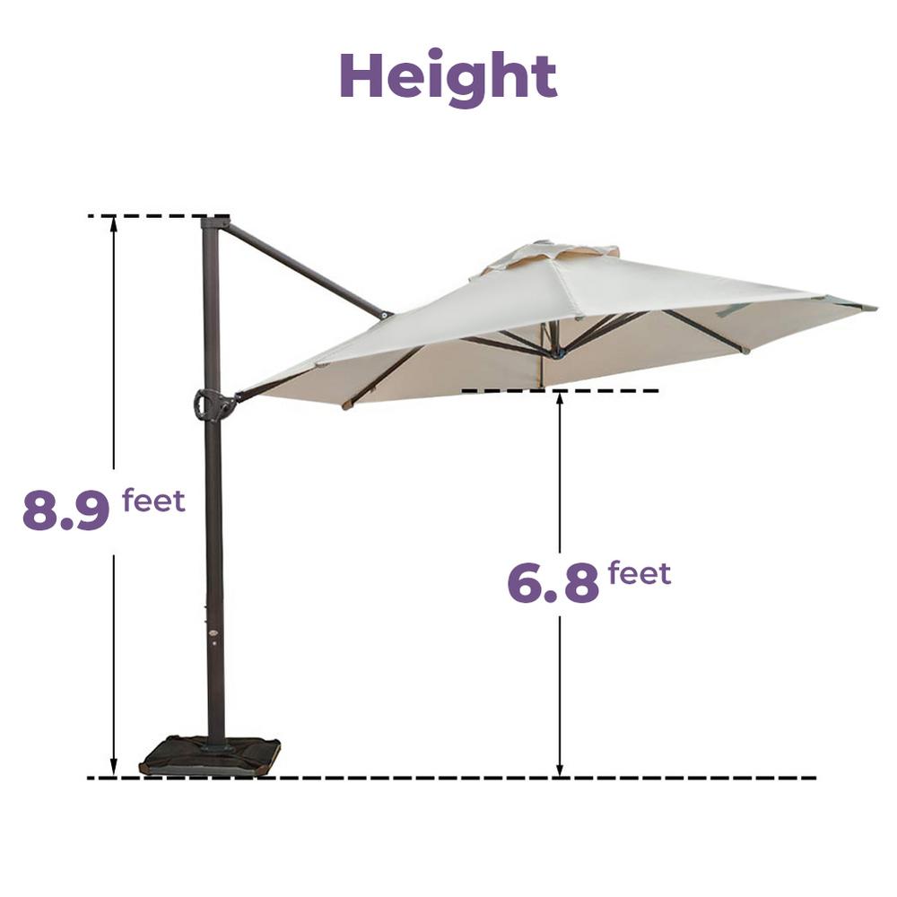 Abba Patio 11 Ft Cantilever Push Tilt Patio Umbrella In Beige Apnrc330be The Home Depot