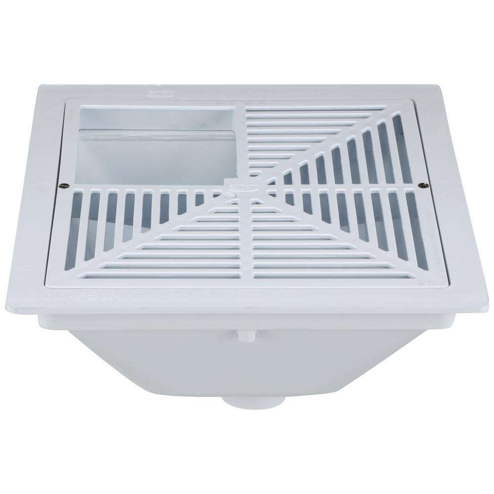 Zurn EZ PVC Slab on Grade Square Drain with 6 in. Nickel Bronze