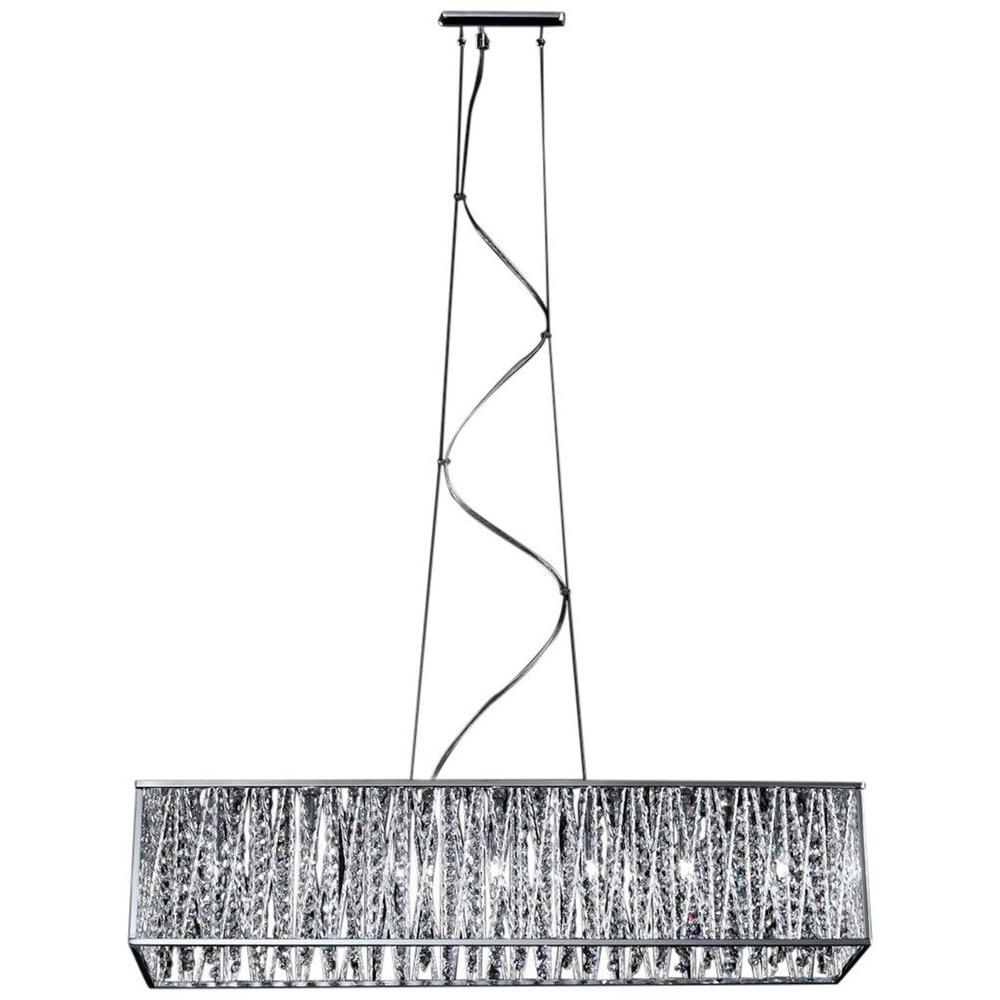 Filament Design Lawrence 7 Light Chrome Halogen Ceiling Island