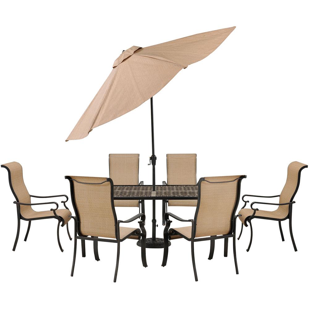 Hanover Brigantine 7-Piece Cast Aluminum-Top Rectangular Patio Dining Set with... by Hanover