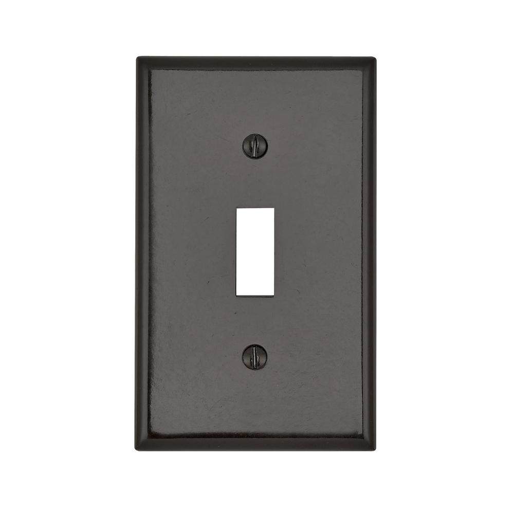 UPC 078477151280 product image for Leviton 1-Gang 1-Toggle Standard Size Plastic Wall Plate, Brown | upcitemdb.com