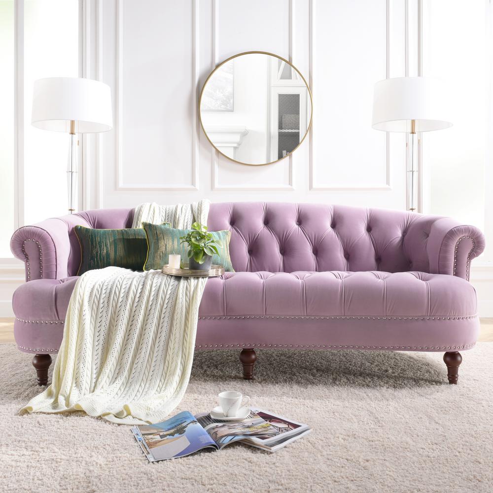 Jennifer Taylor La Rosa Lavender Sofa 2525 3 952 The Home Depot Jennifer Taylor La Rosa Lavender Sofa
