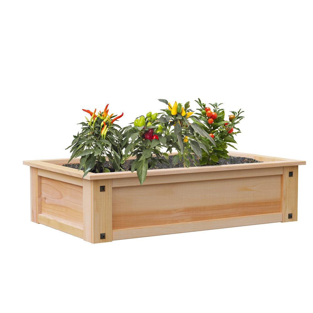 Panacea Mission Western Cedar Raised Garden Bed-81710 - The Home Depot