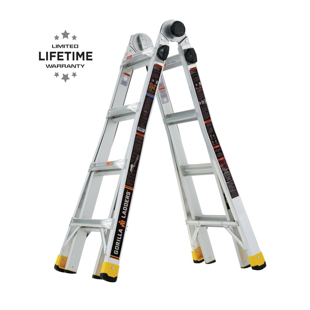 Gorilla Ladders 18 ft. Reach MPX Aluminum Multi-Position Ladder