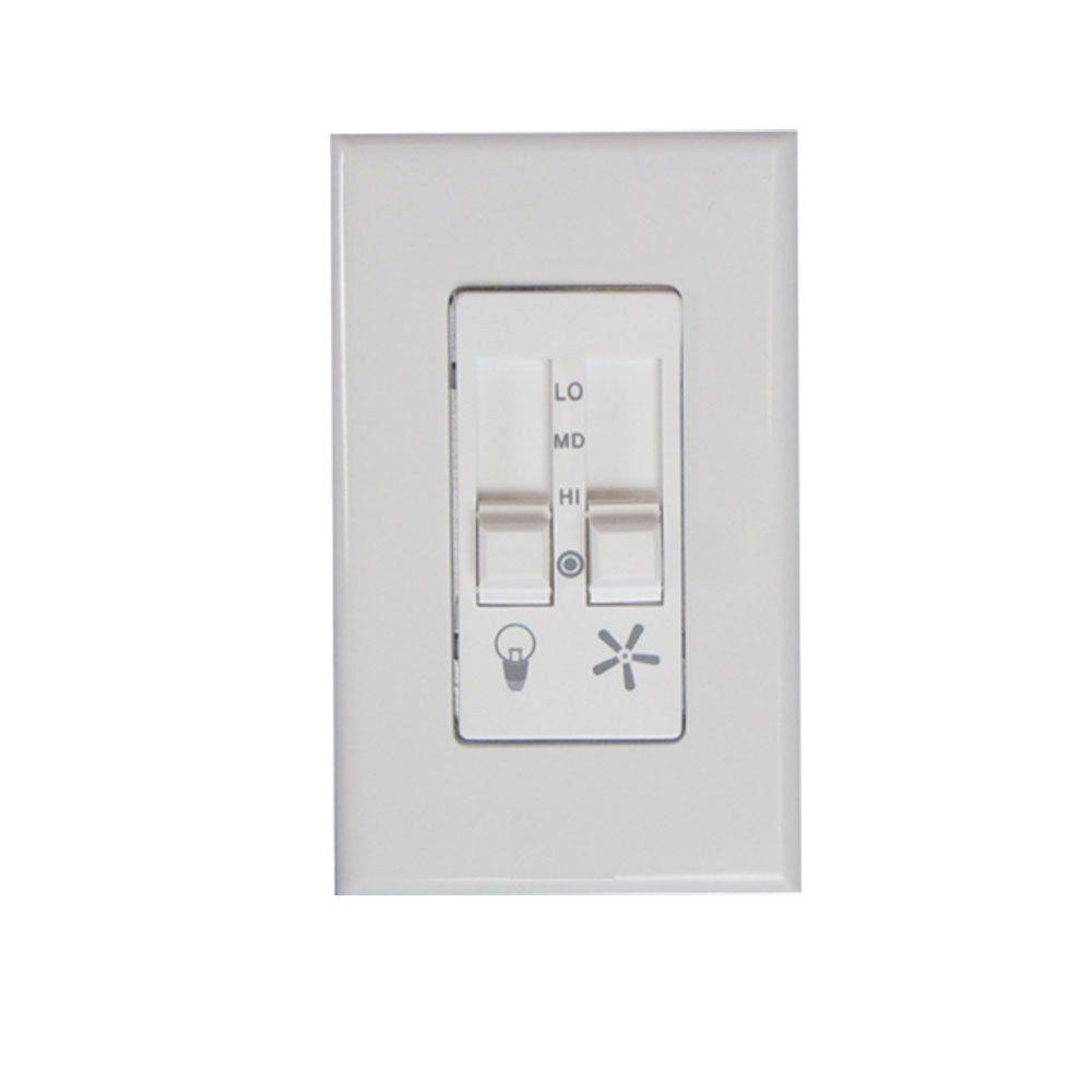 3 Speed Dual Slide White Fan And Light Switch