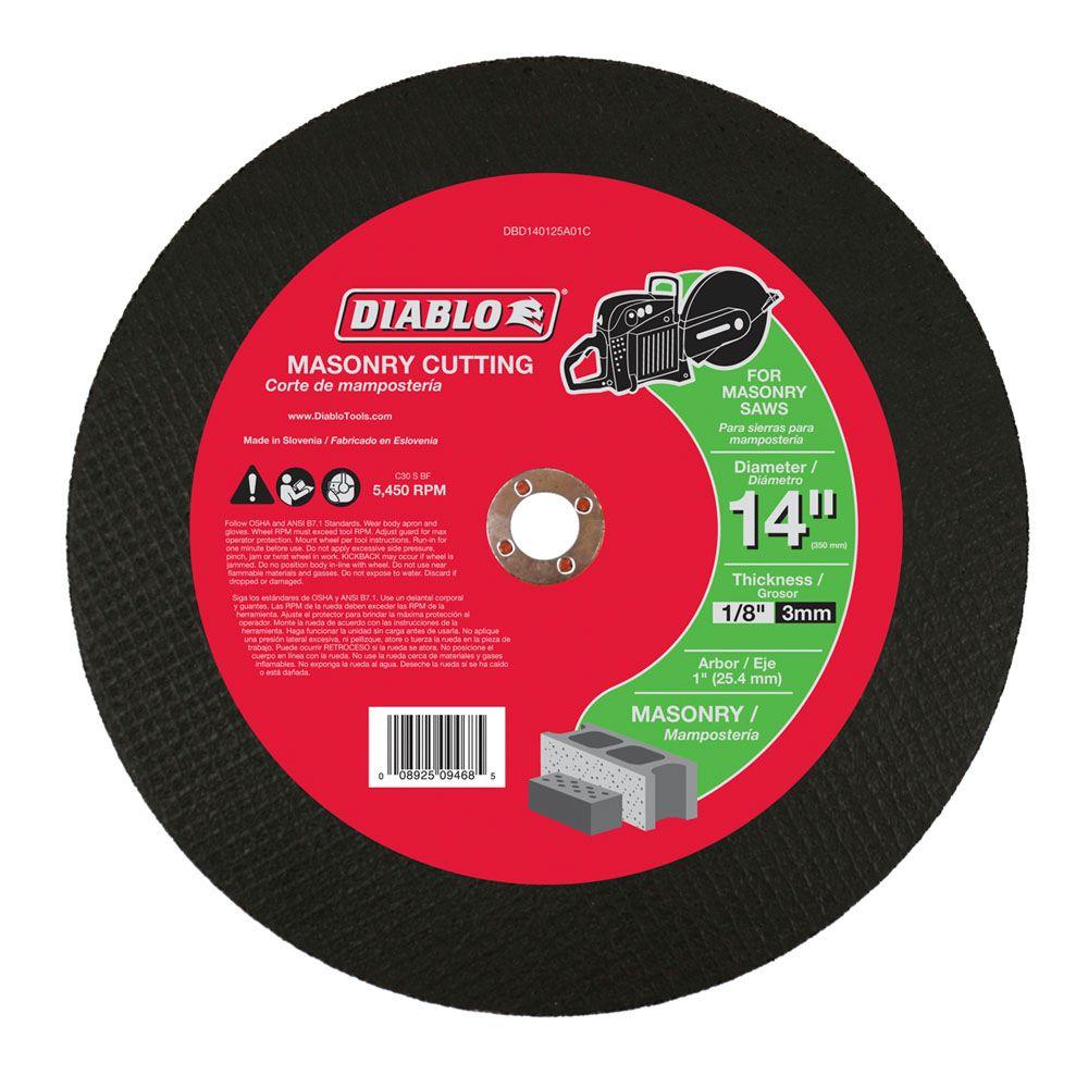 Diablo 14 in. Dia. x 1 in. Aluminum Oxide Masonry Cut-Off Disc 1 pk