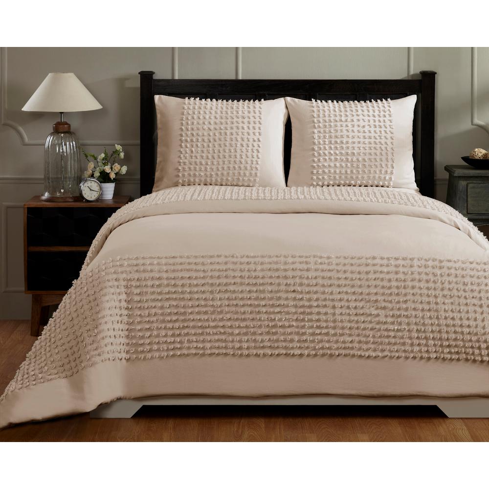Better Trends Olivia 104 In X 90 In Light Beige King Comforter
