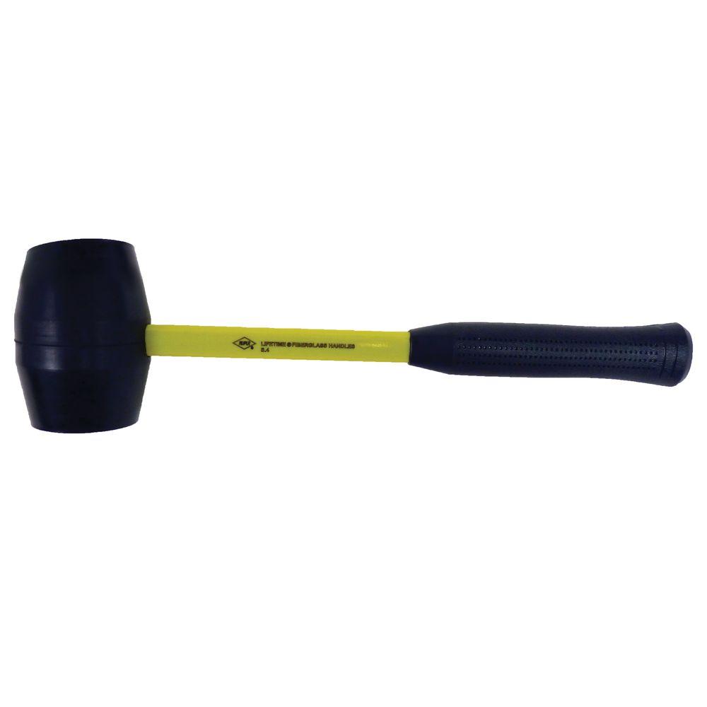 Nupla 2 lb. Hard Rubber Mallet with Classic Fiberglass Handles and