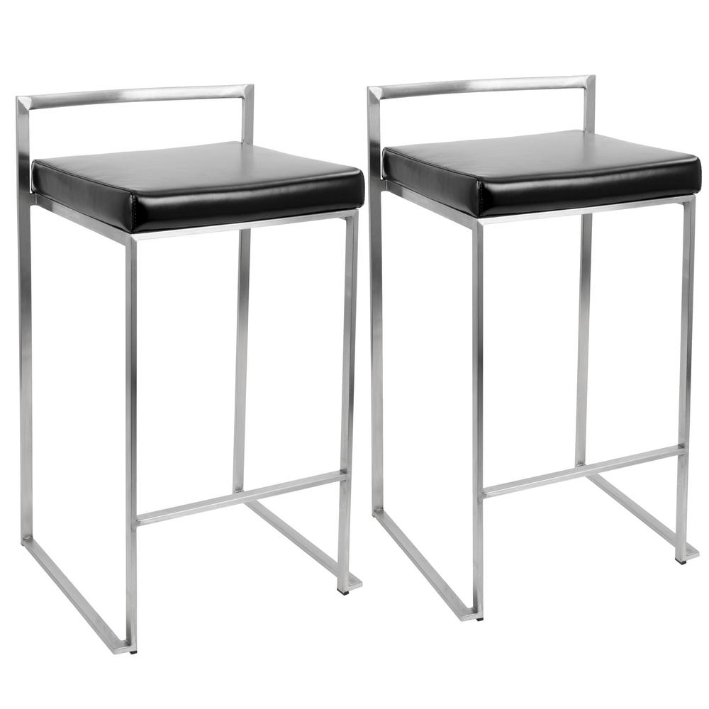 Lumisource Fuji Gold and White Counter Stool (Set of 2)B26FUJI AU+W2