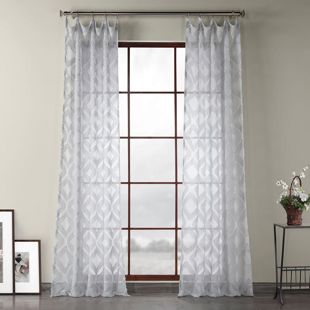 Exclusive Fabrics Furnishings Capella Silver Patterned Linen