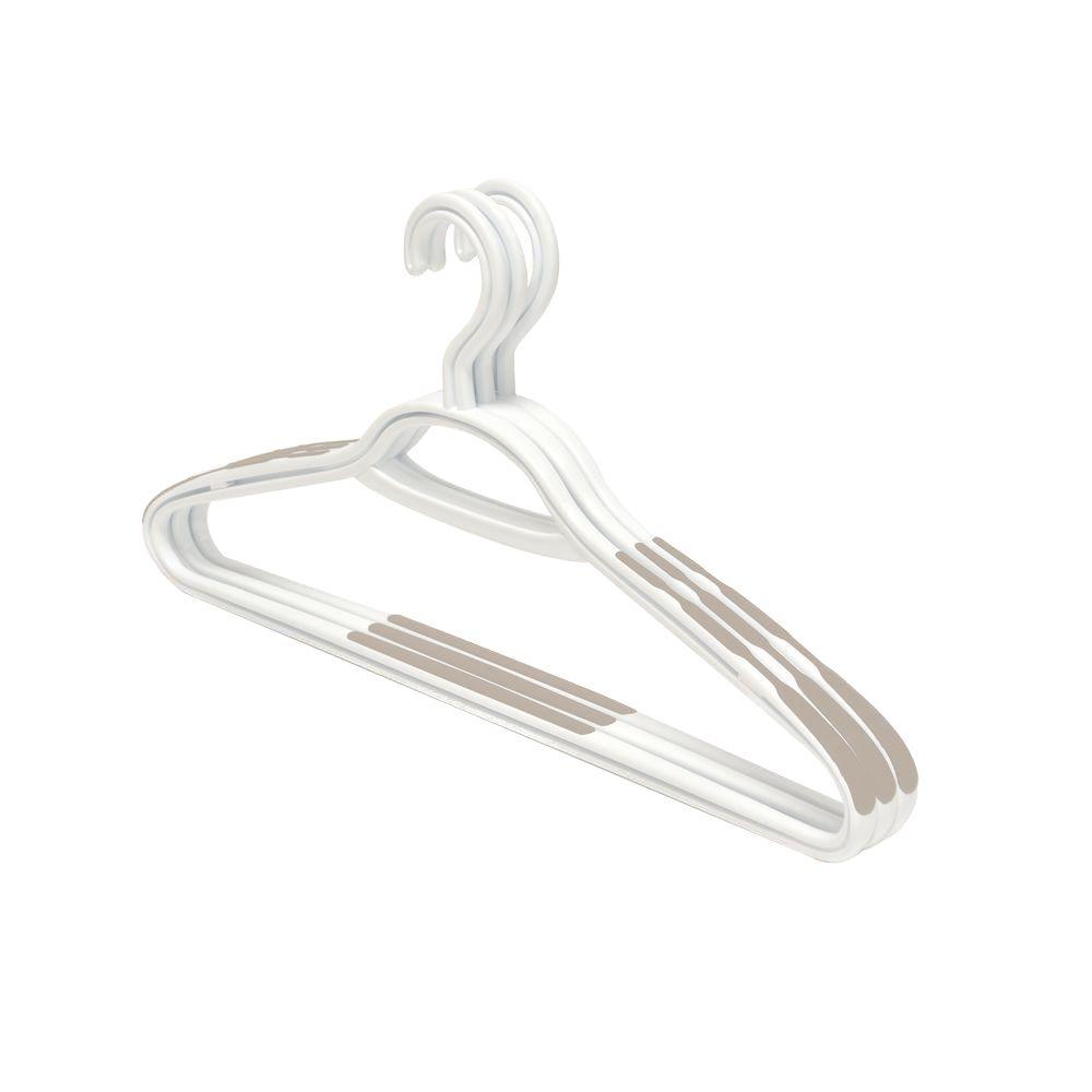white plastic clothes hangers