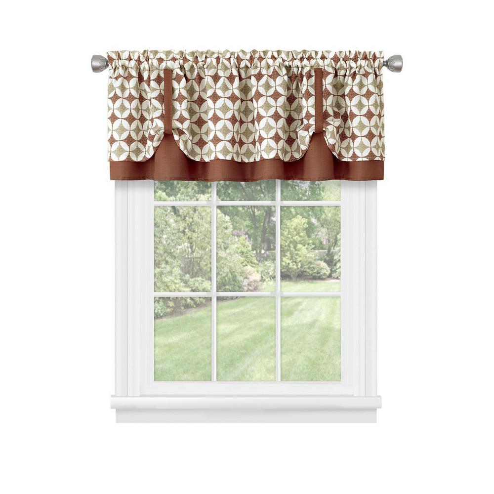 Achim Callie 14 in. L Polyester Valance in Spice and Tan-CIPV14ST12 ...