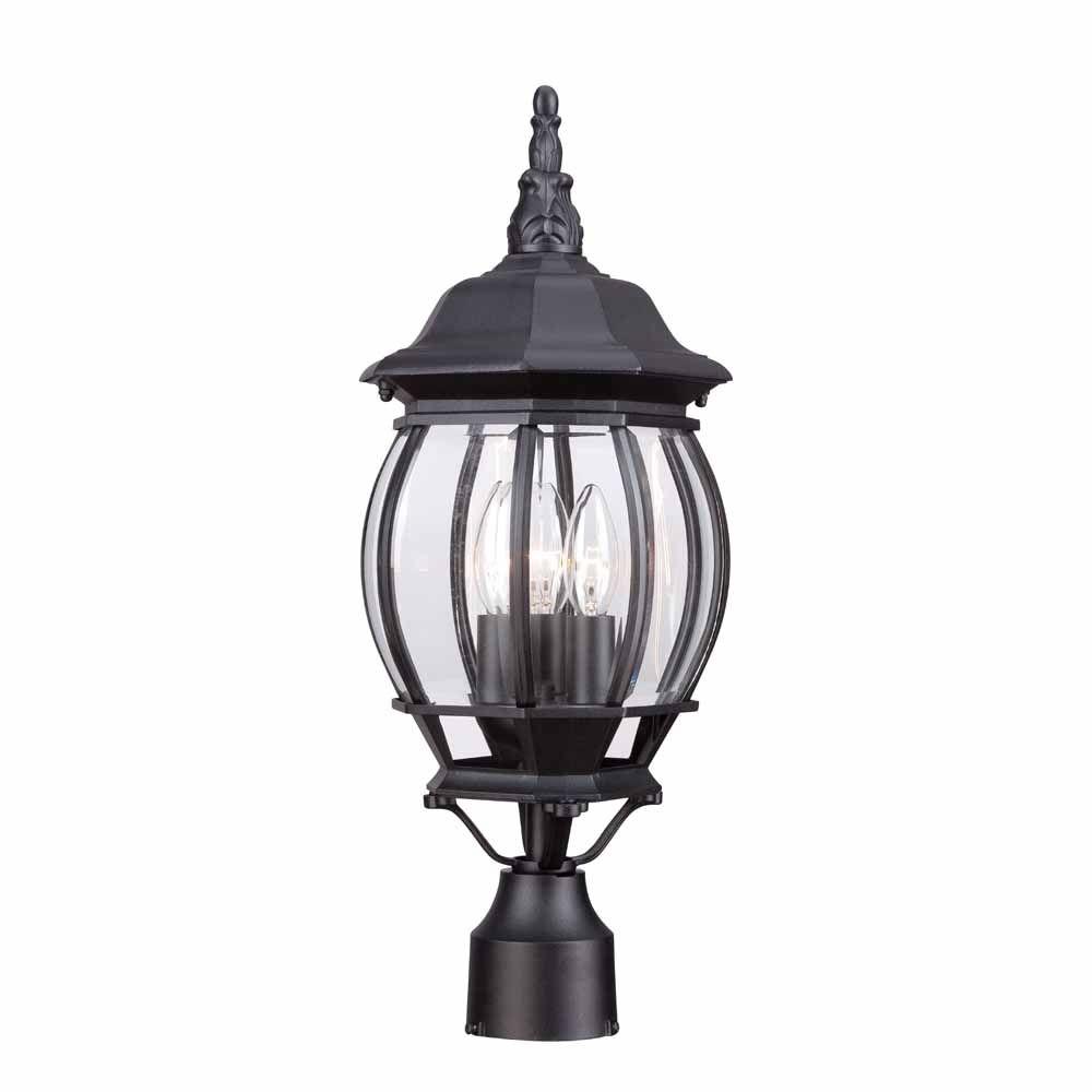 Weather Resistant No Bulbs Included Post Lighting Outdoor 3 Light Black Outdoor Lamp