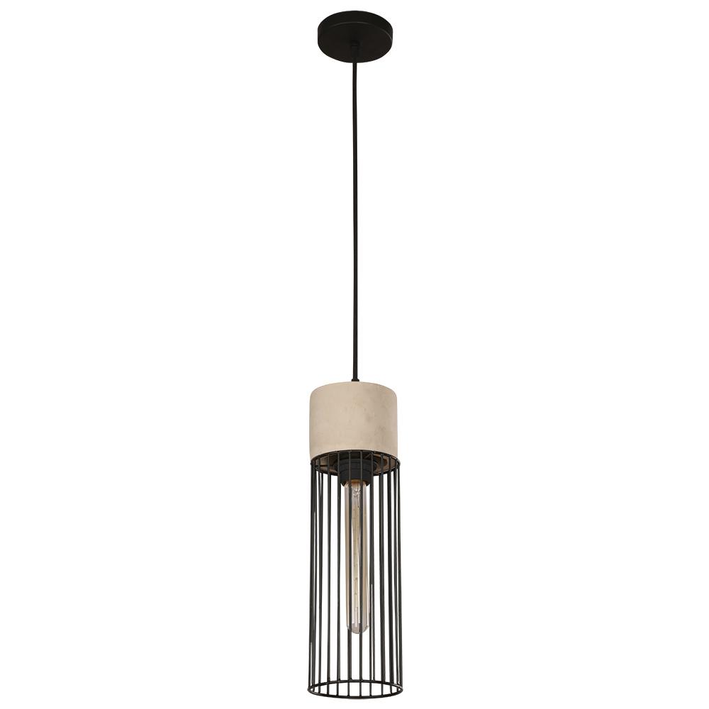 Beldi Ciment 1 Light Black And Cement Pendant Fixture