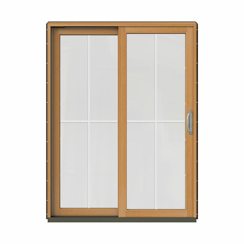 JELDWEN 60 in. x 80 in. W2500 Contemporary Brown Clad Wood LeftHand