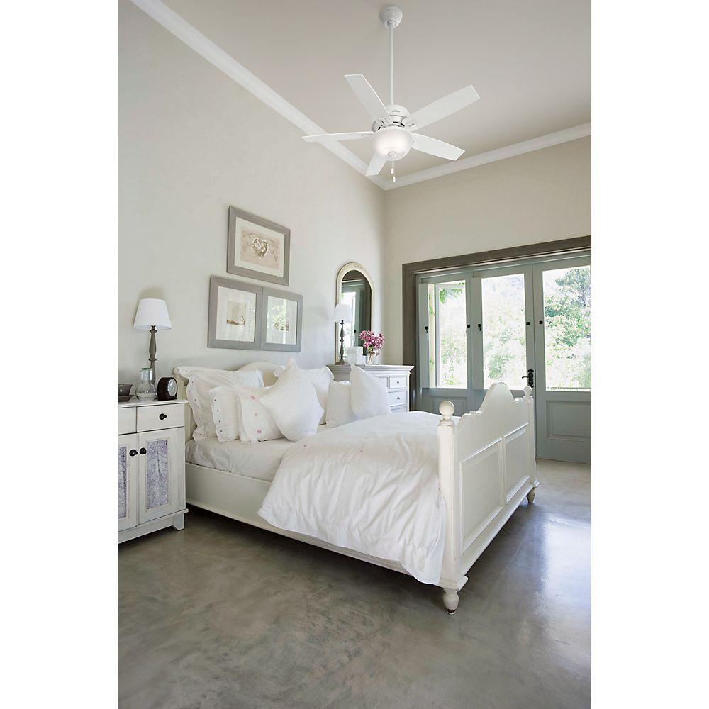 Hunter Donegan 52 In Led Indoor Fresh White Ceiling Fan With Light Kit