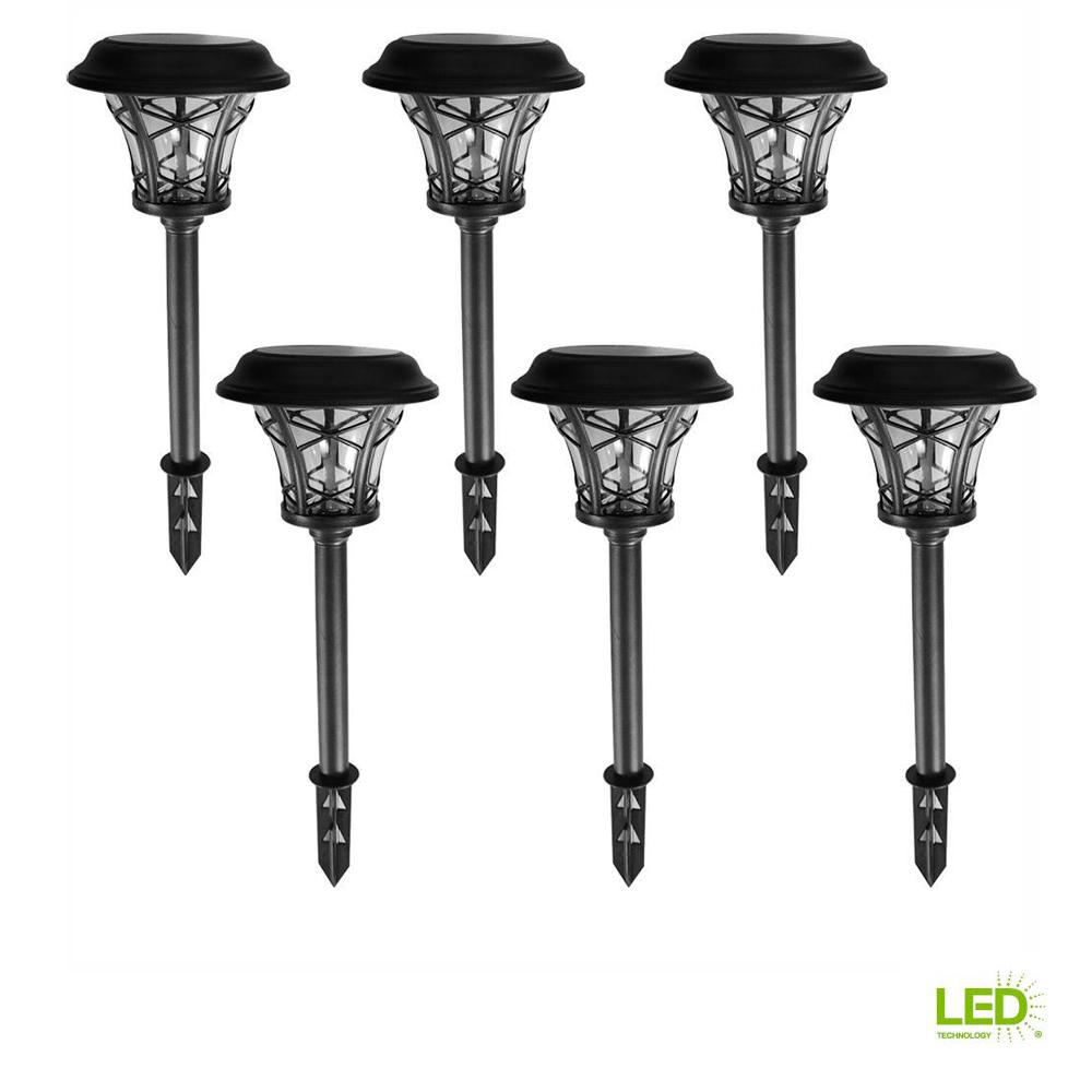 Path Lights Landscape Lighting The Home Depot Solar Black Outdoor Integrated Led