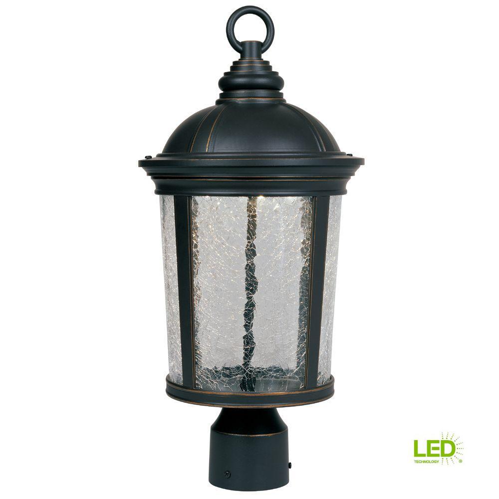 Designers Fountain Winston Aged Bronze Patina Outdoor LED Post Lantern