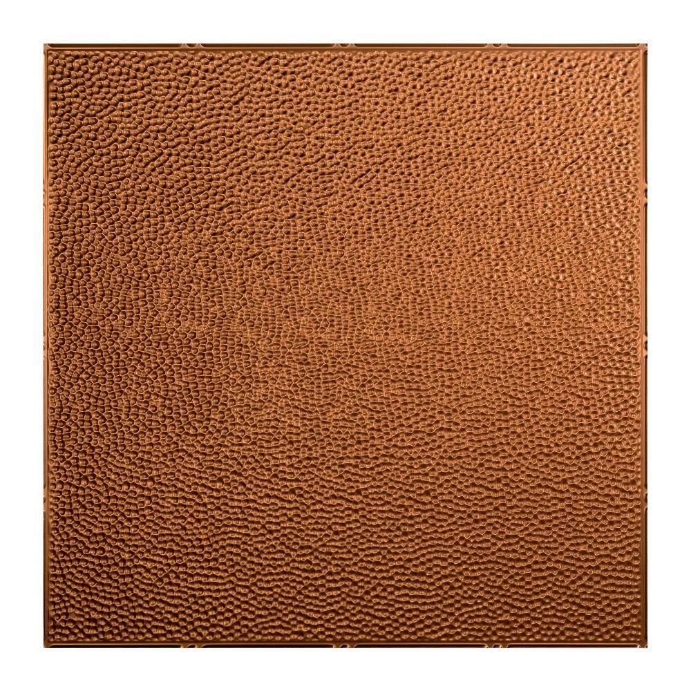 Fasade Hammered 2 Ft X 2 Ft Vinyl Lay In Ceiling Tile In Oil Rubbed Bronze L59 26 The Home Depot