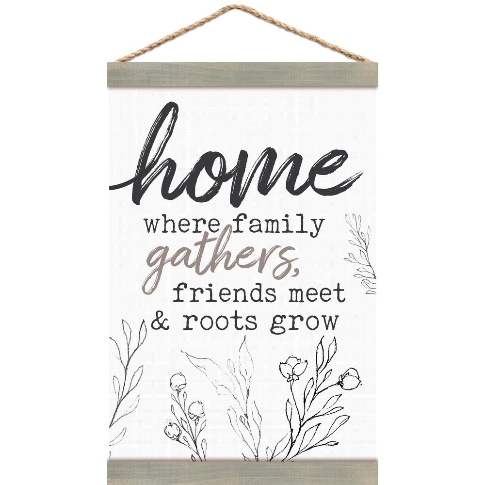 P Graham Dunn Home Canvas Wall Banner With Grey Pine Wood Frame