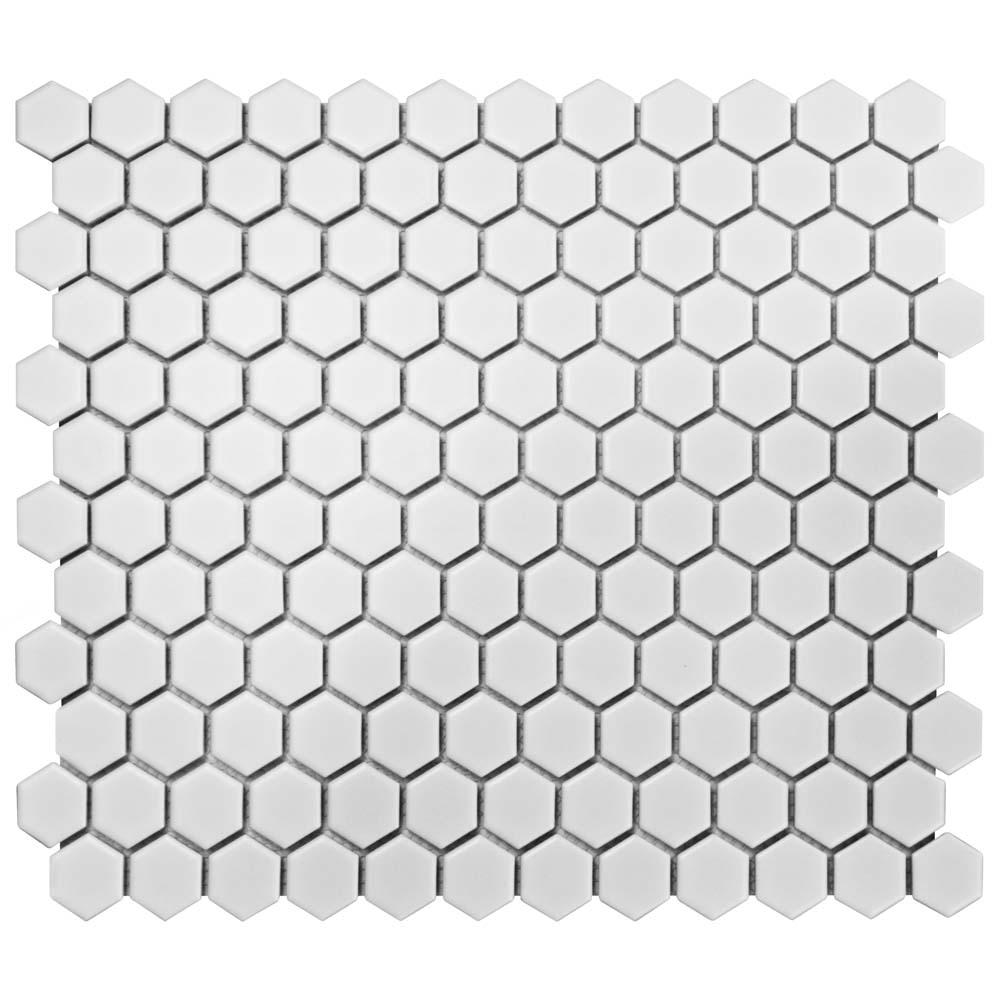 Merola Tile Metro Hex Matte White 10 1 4 In X 11 3 4 In X 6 Mm