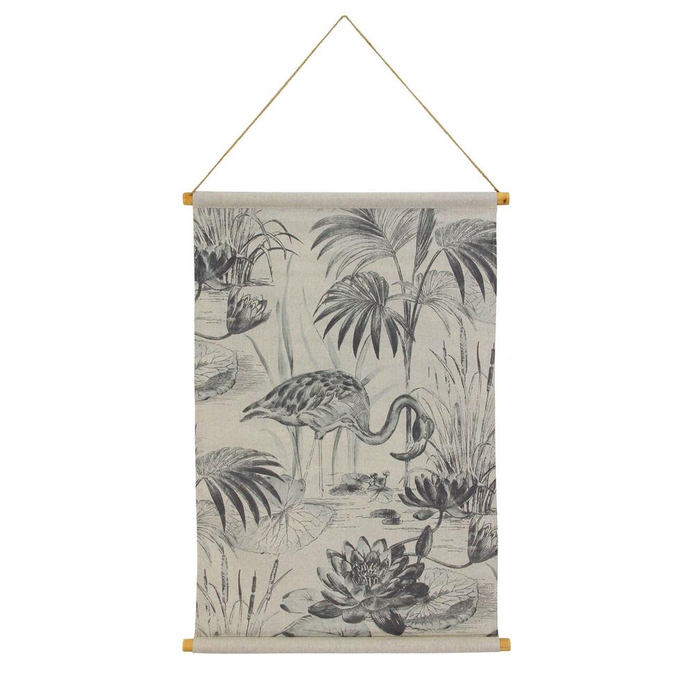Lagoon Hanging Linen Black Wall Tapestry