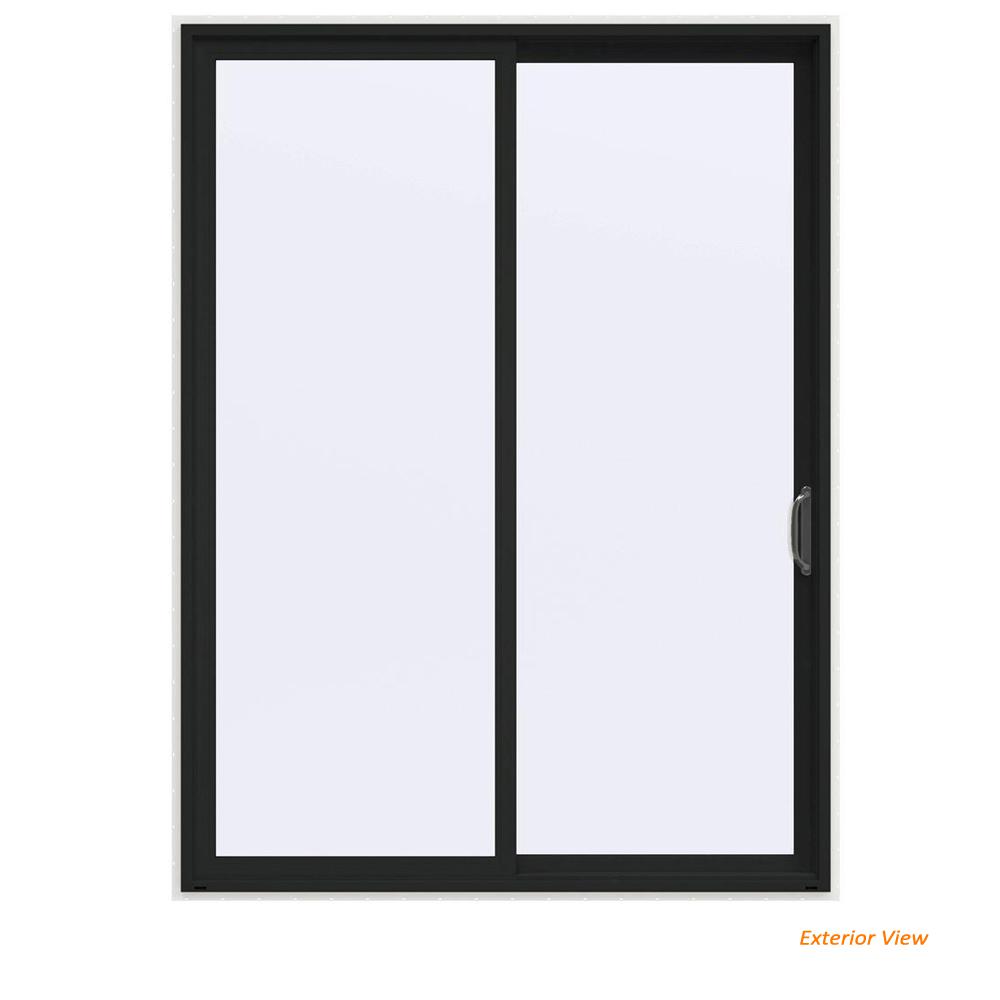 JELDWEN 72 in. x 96 in. V4500 Contemporary Bronze Painted Vinyl Right