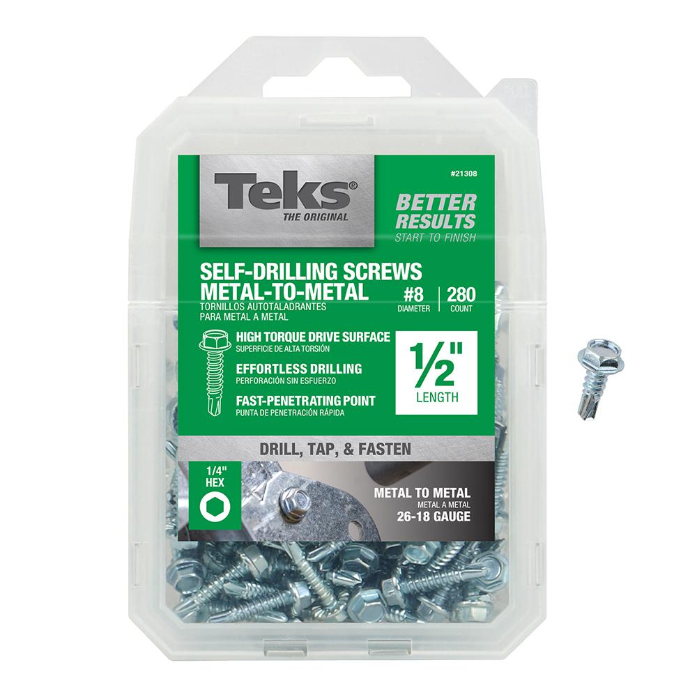Teks 8 1/2 in. External Hex Flange HexHead SelfDrilling Screws (280