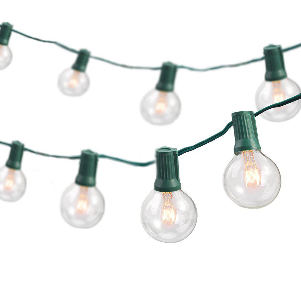 Newhouse Lighting Outdoor The Home Depot Indoor Outdoor Weatherproof Party String Lights With 25 Sockets Light Bulbs Included