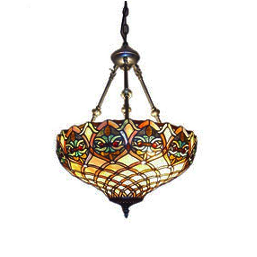 Serena D'italia Tiffany 2-Light Sunrise Bronze Pendant Hanging Lamp ...