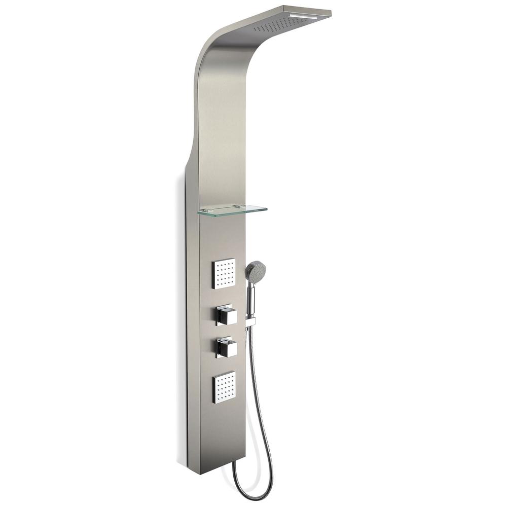 TILE REPLACEMENT Corner SHOWER BACK WALL REAR PANEL SHOWER ALUMINIUM Waterfall Cascade Forest