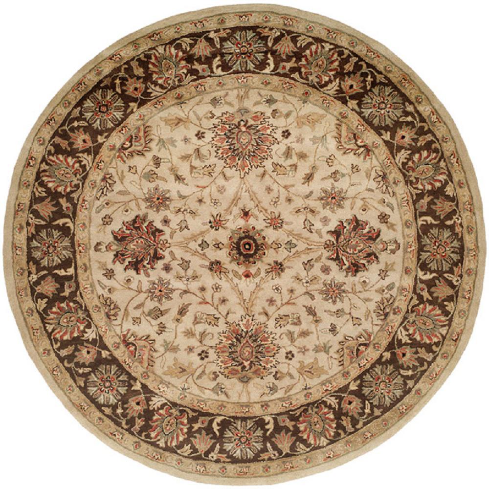 KALATY Empire Ivory/Brown 8 ft. Round Area RugEM292 R8 The Home Depot