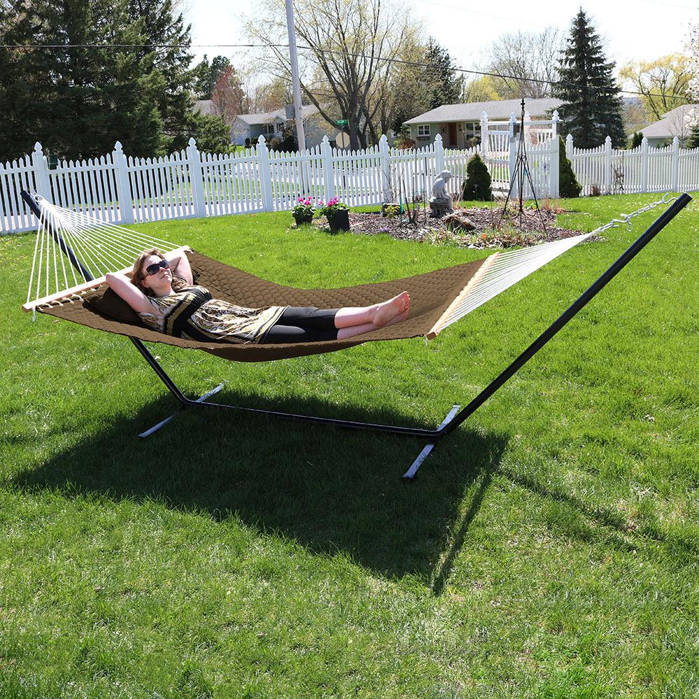 Sunnydaze Decor 10 1 2 Ft Quilted Double 2 Person Hammock With