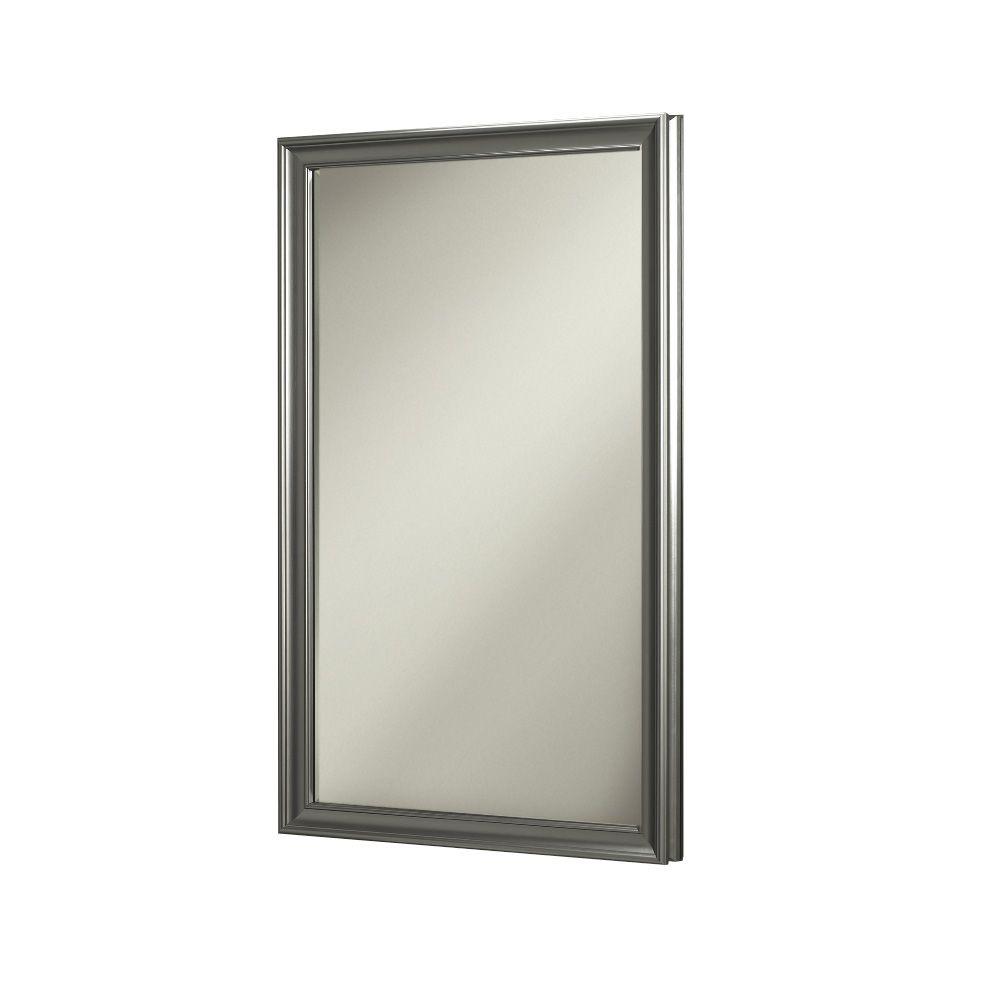 Jensen Ashton 15 75 In W X 25 5 In H X 5 In D Recessed Mirrored Medicine Cabinet In Satin Nickel 625n244snpx The Home Depot