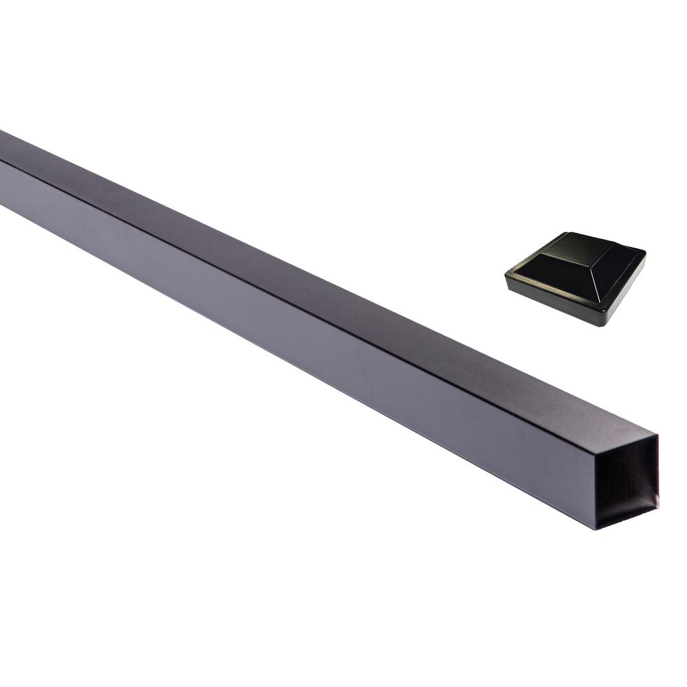Slipfence 70 in. x 11/4 in. x 11/4 in. Black Aluminum Fence Channels
