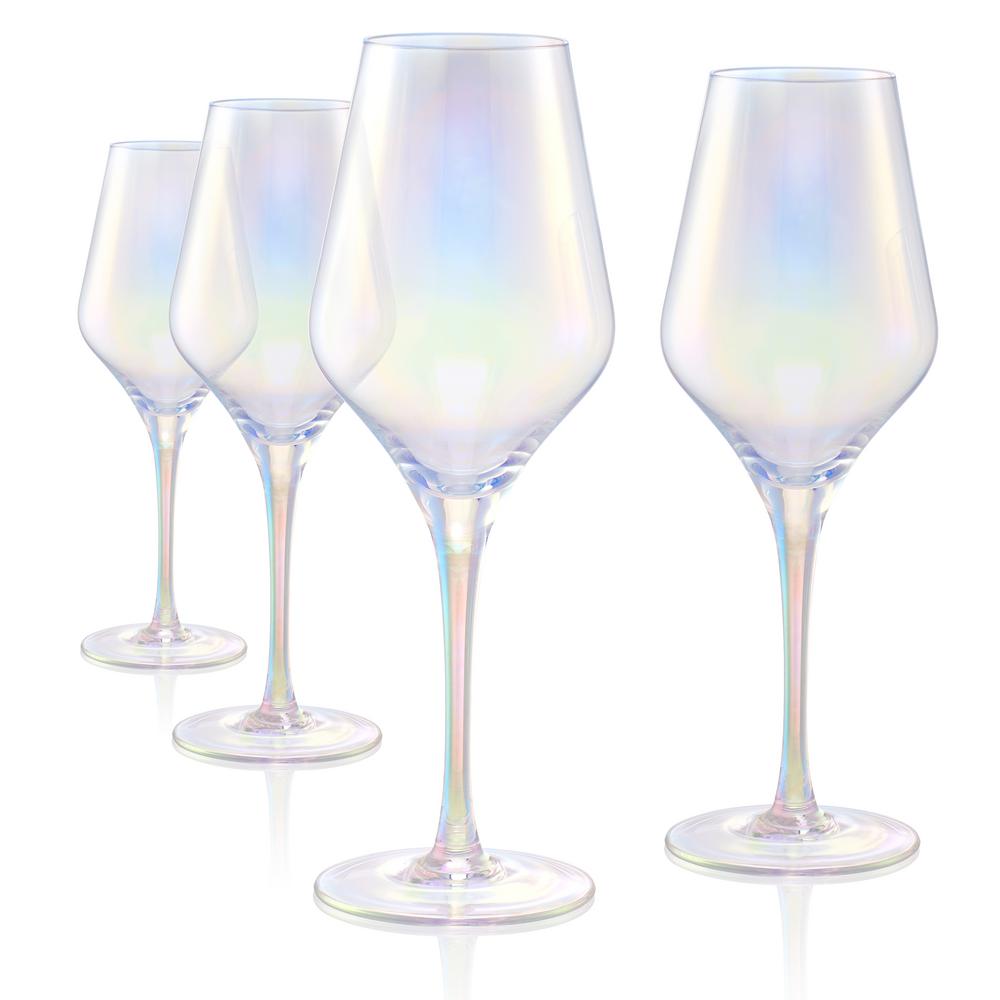 Set of 4 Artland Luster Clear Glass 16 Ounce Goblet 