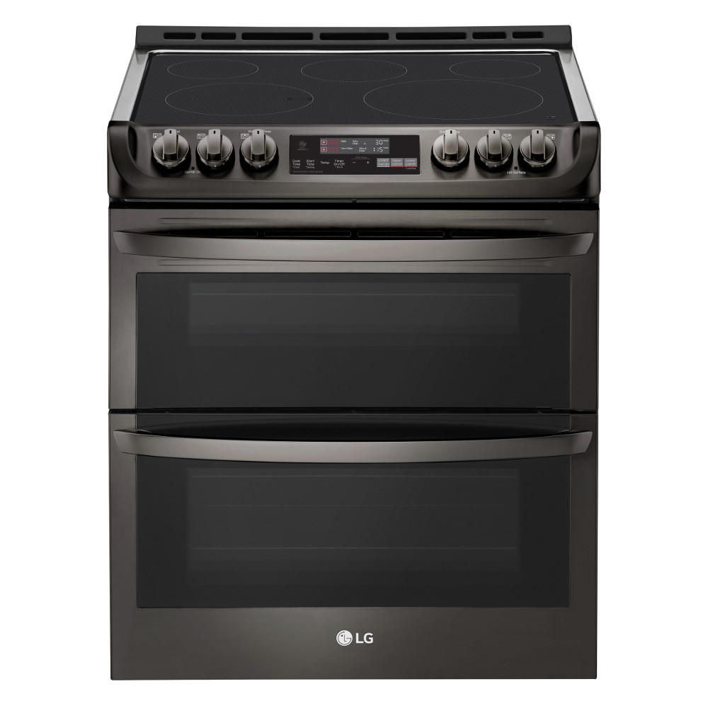 Lg Electronics 7 3 Cu Ft Smart Double Oven Electric Range Self Cleaning Convection And Wi Fi Enabled In Black Stainless Steel Lte4815bd The Home Depot Lg Electronics 7 3 Cu Ft Smart Double, Double Oven Electric Range With Warming Drawer