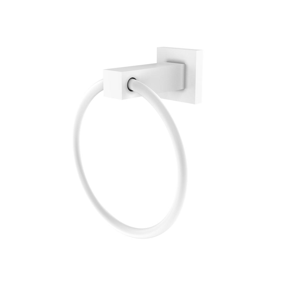 White Towel Rings Bathroom Hardware The Home Depot