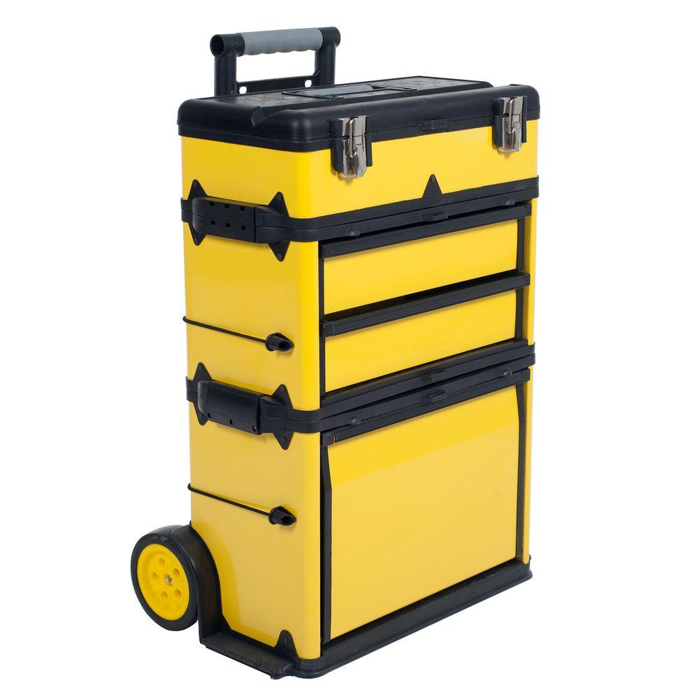 Stalwart 22.5 in. Rolling Stacking Portable Metal Trolley Tool Box-75